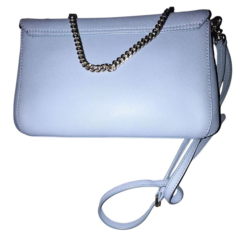 Kate Spade Laurel Way Greer Pale Blue Jacquard Crossbody Bag - Picture 6 of 9